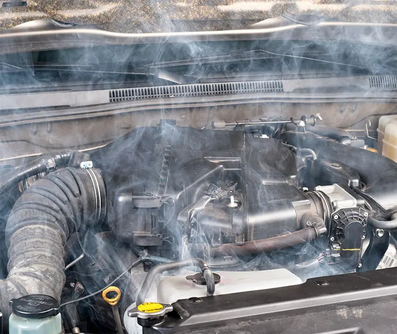 Overheating car engine